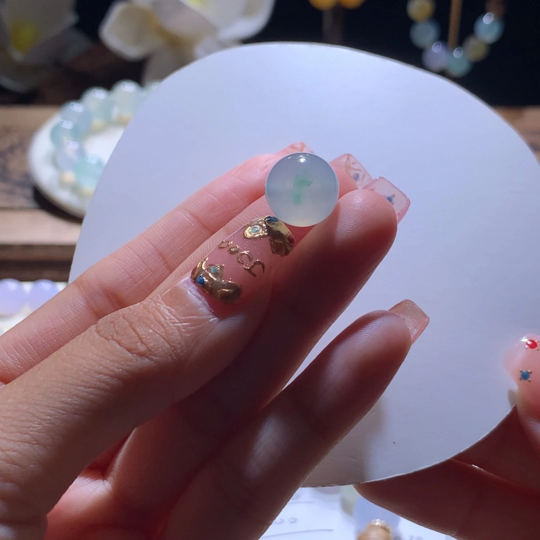 散珠翡翠飘翠花珠12.4m m