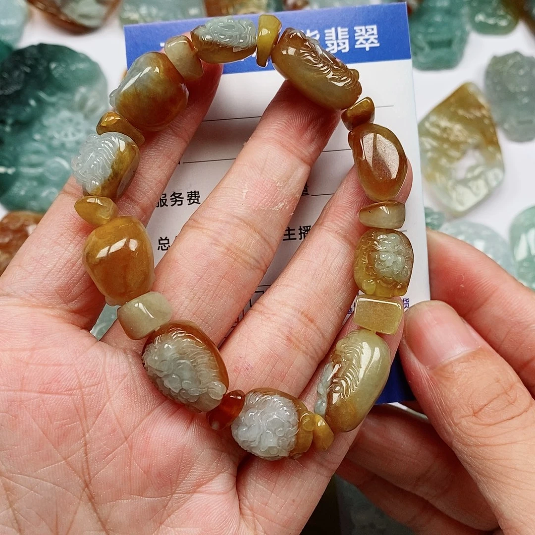 颈饰未镶嵌翡翠钟馗手串