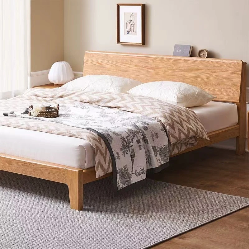 全实木床北欧简约双人床日式民宿大板床实木床