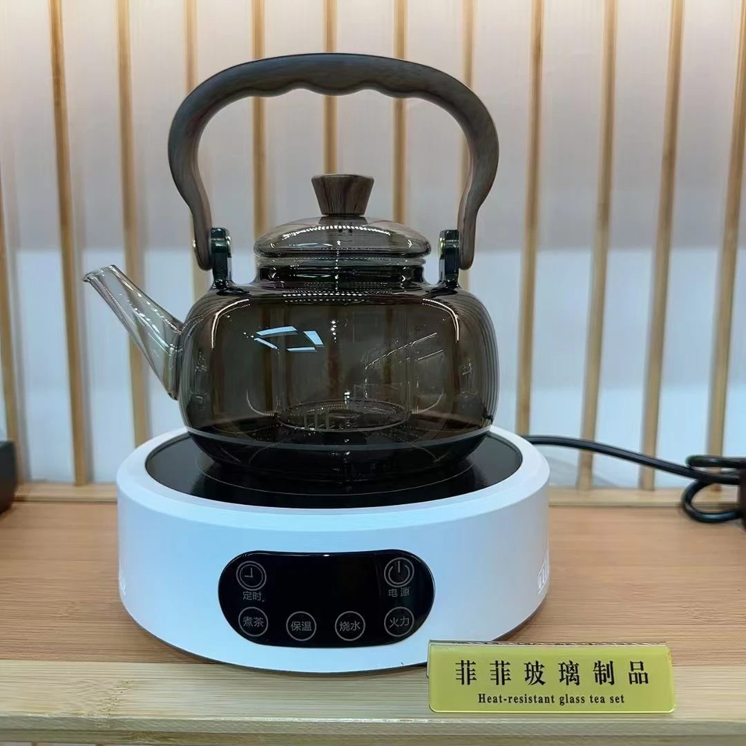 康米白色电陶炉1500瓦新款大功率煮茶套装玻璃壶提梁壶煮茶炉套装