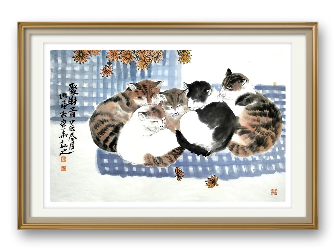 百财图宣纸软片未裱，46×70厘米