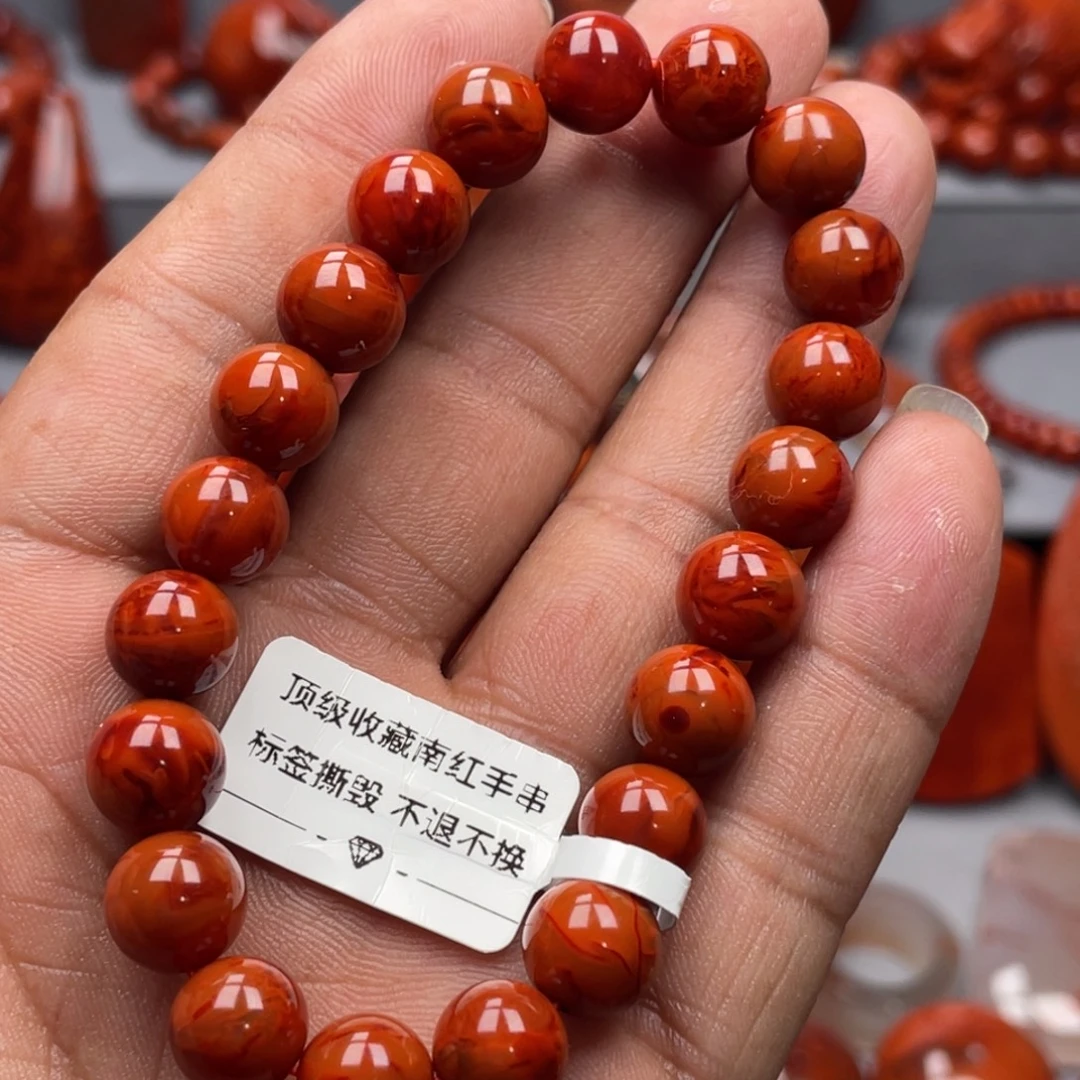 南红玛瑙未镶嵌珠宝奇石单圈9