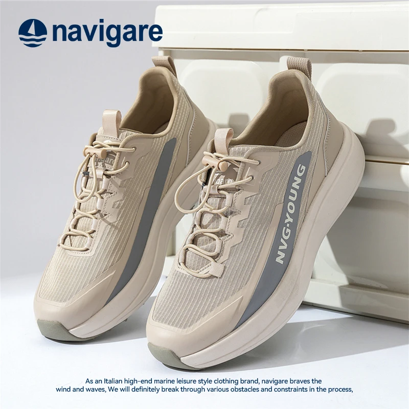 Navigare意大利小帆船男鞋2025春夏新款男士老爹鞋休闲透气网面鞋
