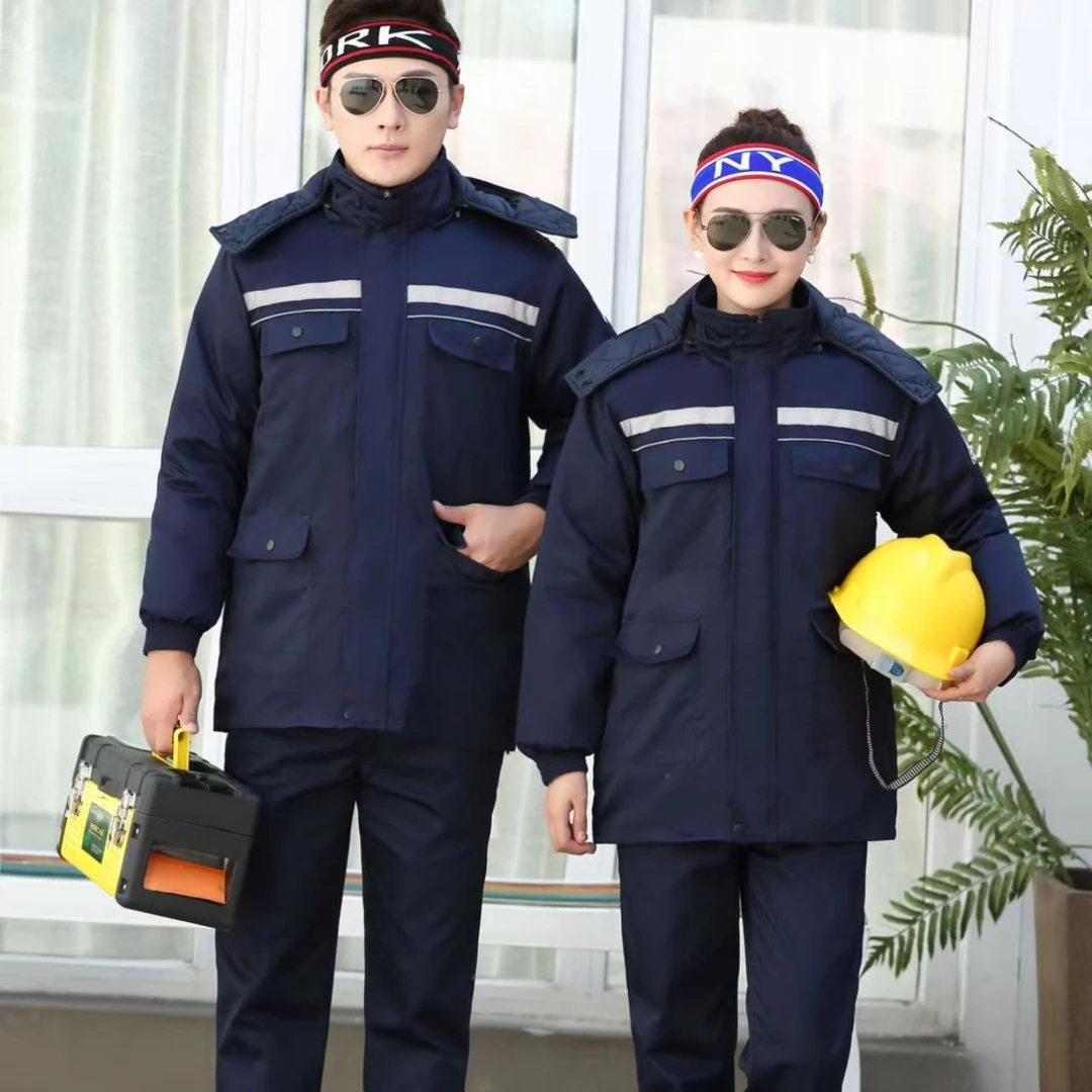 冬季防静电棉衣男加厚保暖加油站中石油工作服男装加厚冬季