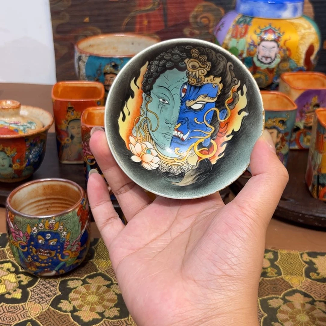 手工手绘一念茶杯