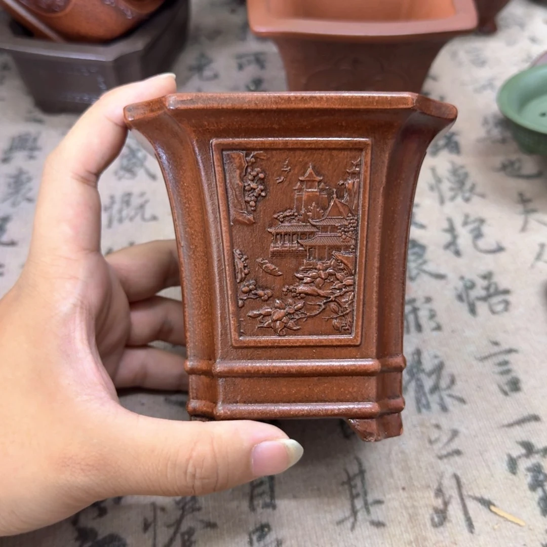 紫砂花盆9x10内经紫砂花盆