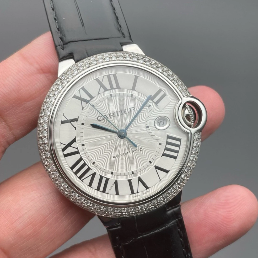 95新 Cartier/卡地亚 卡地亚/Cartier 蓝气球系列自动42.1后镶钻