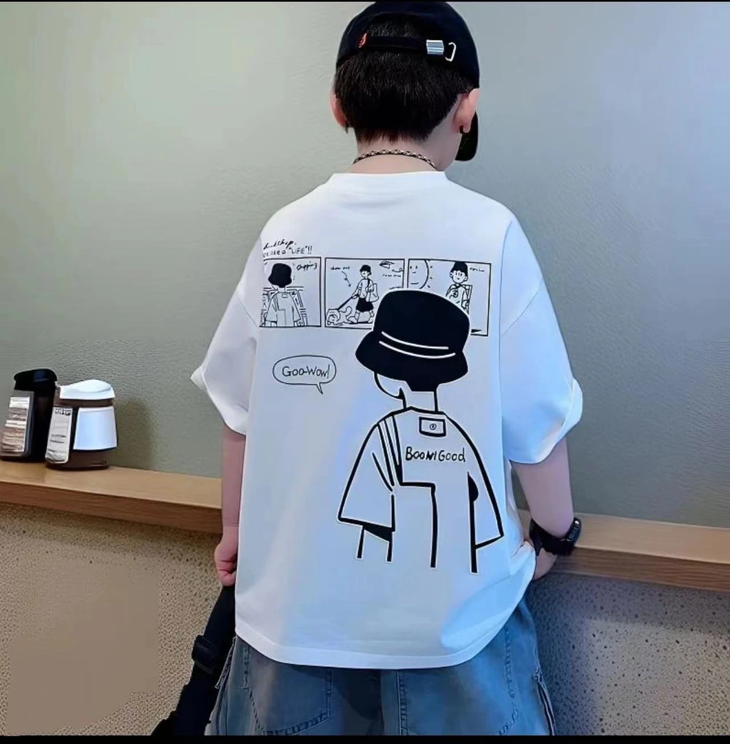 【100重磅纯棉】帽子男孩亲子韩版宽松T恤