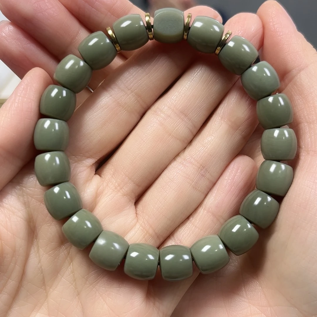 和田玉未镶嵌手串卡10直切珠宝级