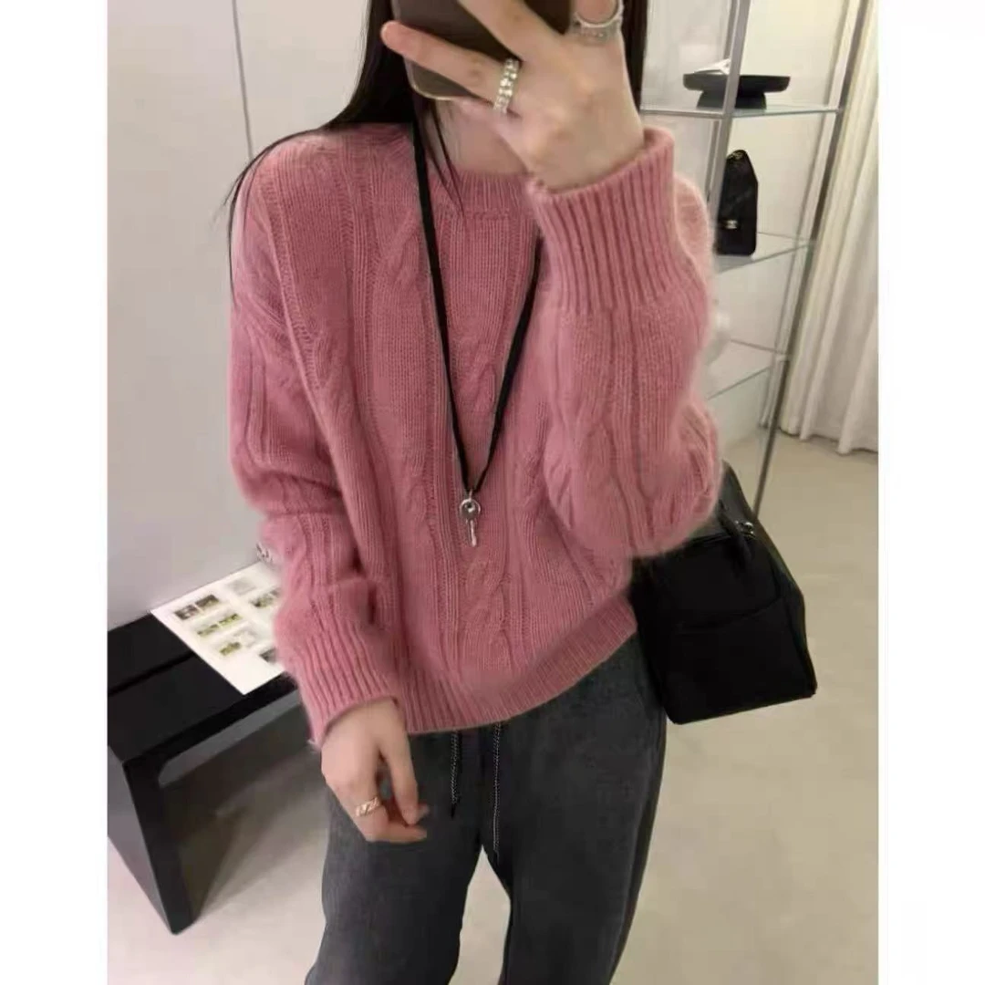 错落麻花」冬季适配~冬季麻花套头慵懒显瘦百搭叠穿针织毛衣-5667