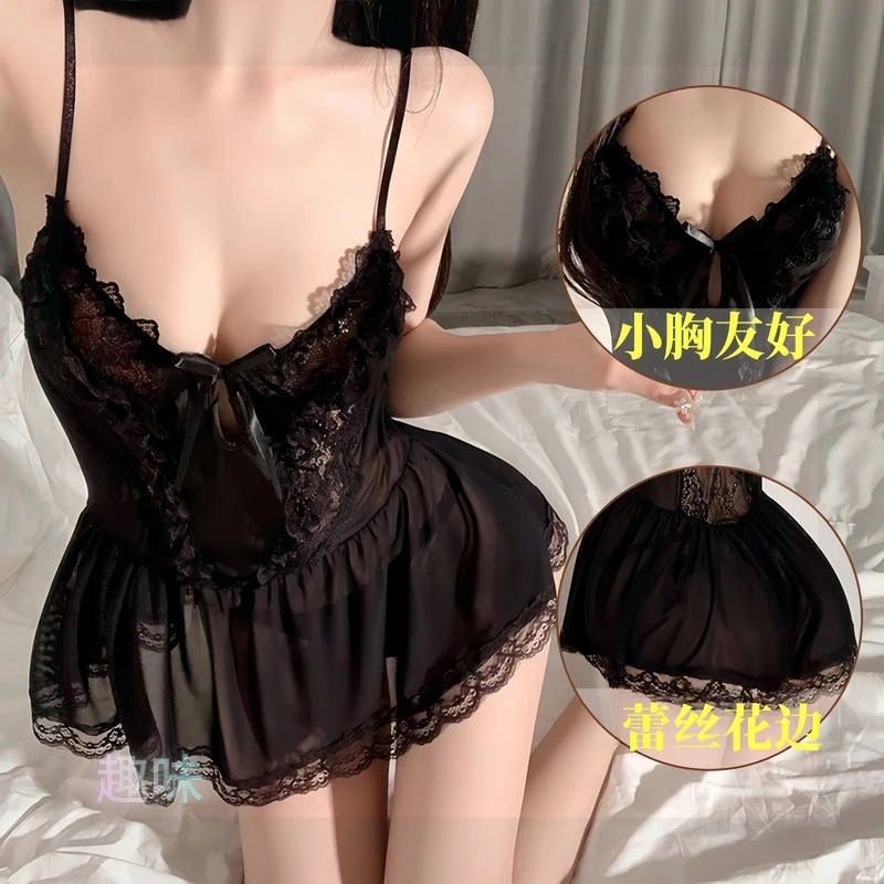 性感睡衣女款爆款2025新款睡裙性感纯欲风小胸友好高级感蕾丝睡裙