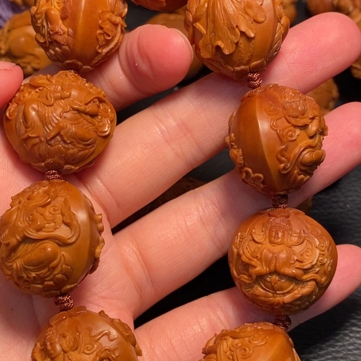 星***晴橄榄核手串/手链荷叶观音