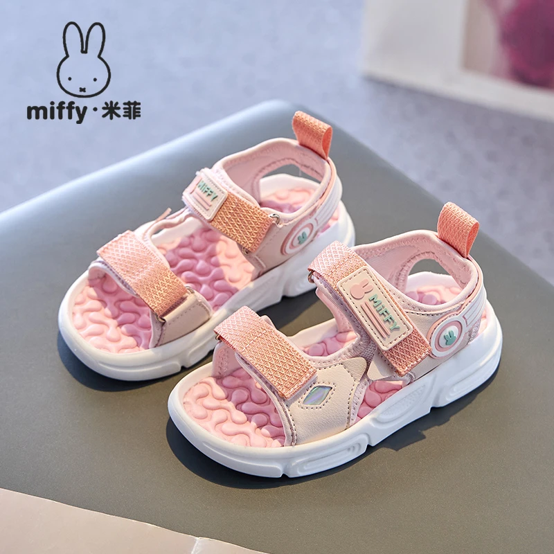 Miffy米菲童鞋女童夏2025季新款凉鞋儿童百搭露指轻便魔术贴凉鞋