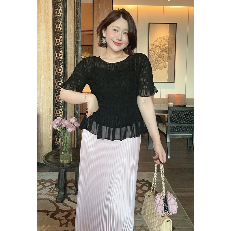 【双11清仓】【芭蕾小曲】夏季气质蕾丝镂空短袖衬衫Z525E09206