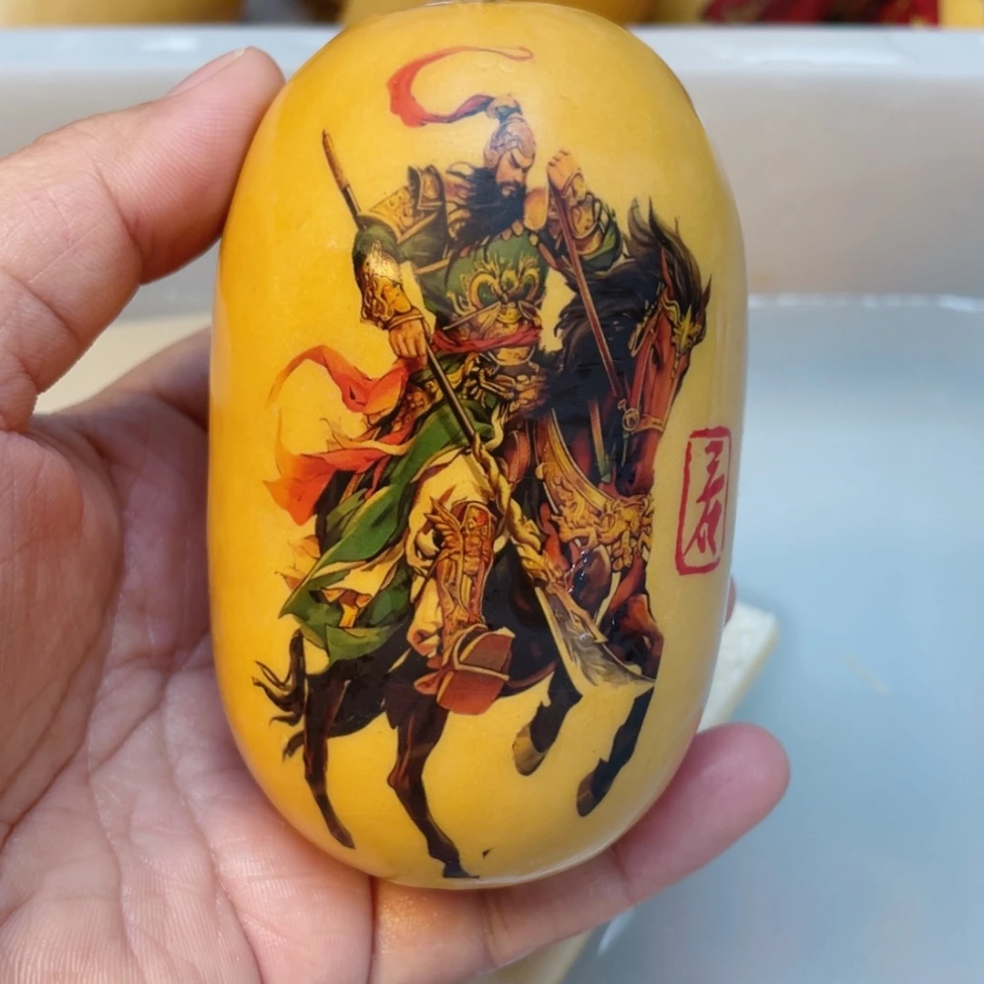 竹实心竹手把件葫芦彩绘013