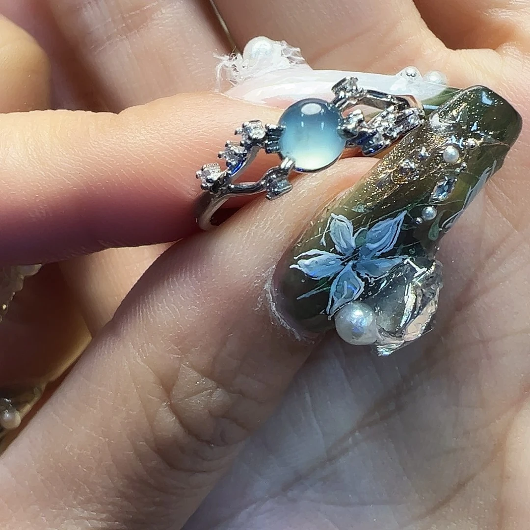 翡翠戒指银S925镶嵌啊啊啊啊啊啊