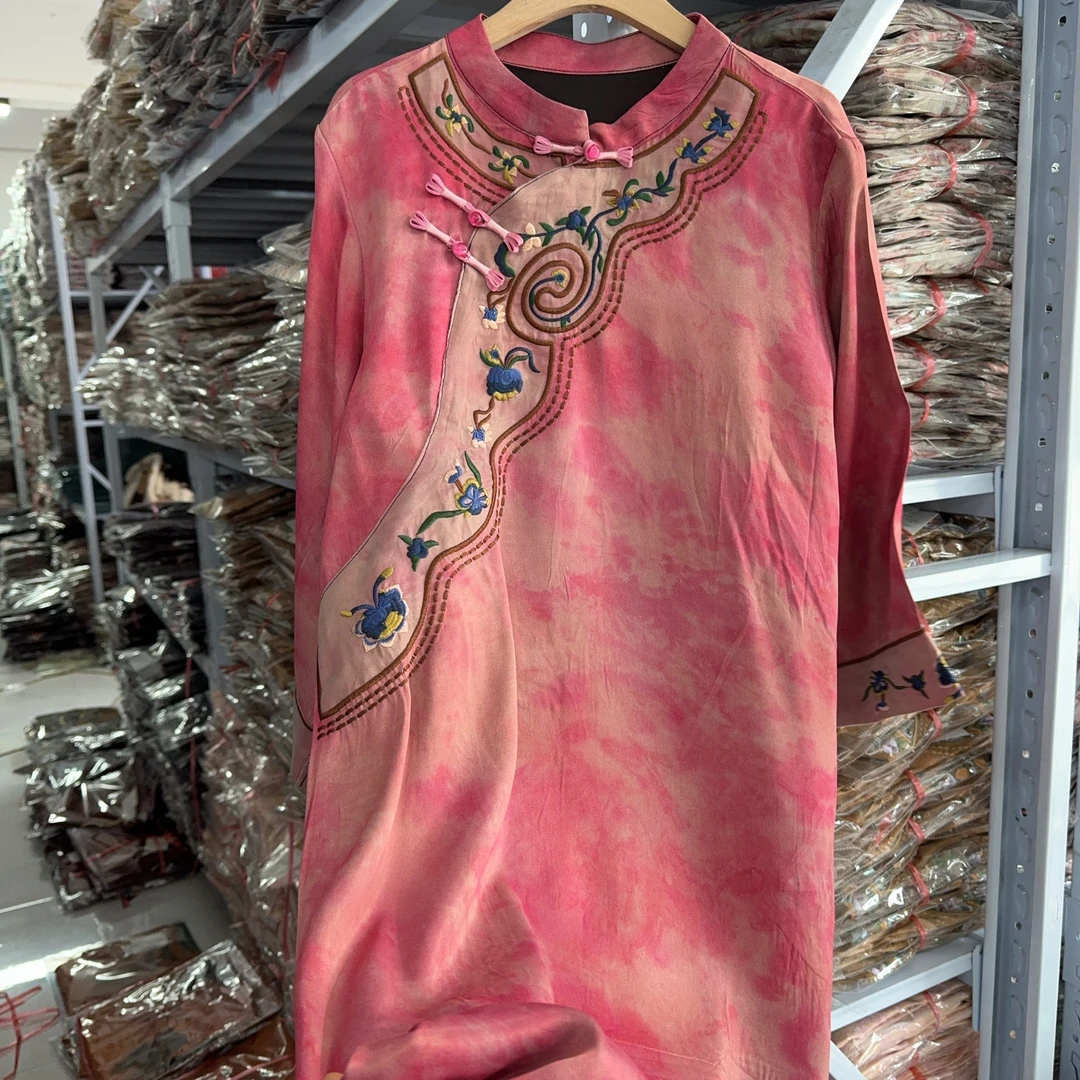 1003-12款新中式长款连衣裙【玫油】