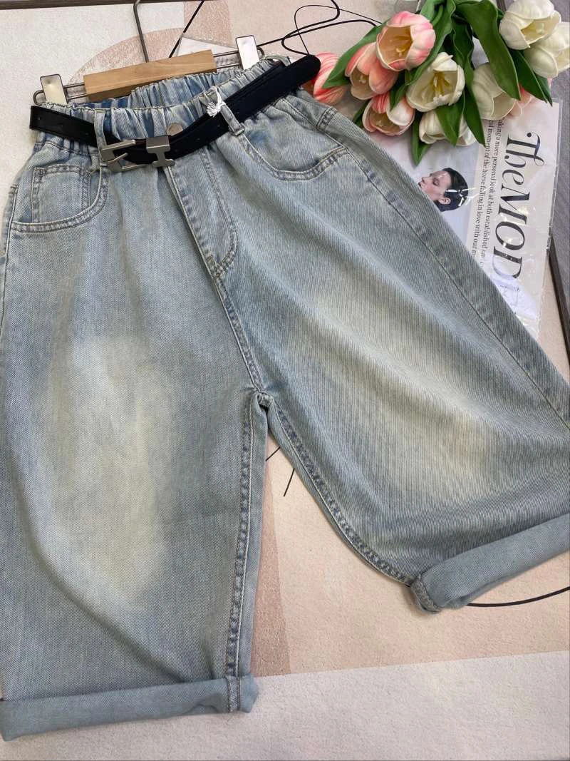 春季女夏季长裤中腰牛仔裤休闲中裤温婉风