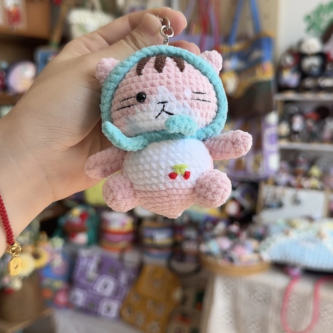 织物猫咪挂件随包走