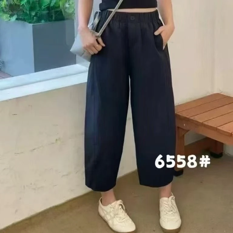 衣念染染❤️夏季高腰显瘦松紧九分百搭时尚花苞裤