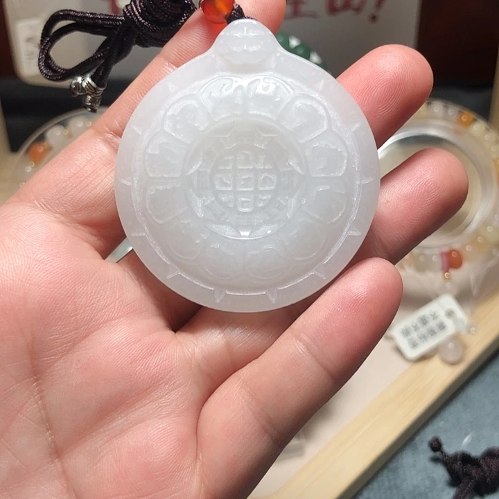 石英岩玉未镶嵌吊坠(赠链)金丝玉富贵花开吊坠