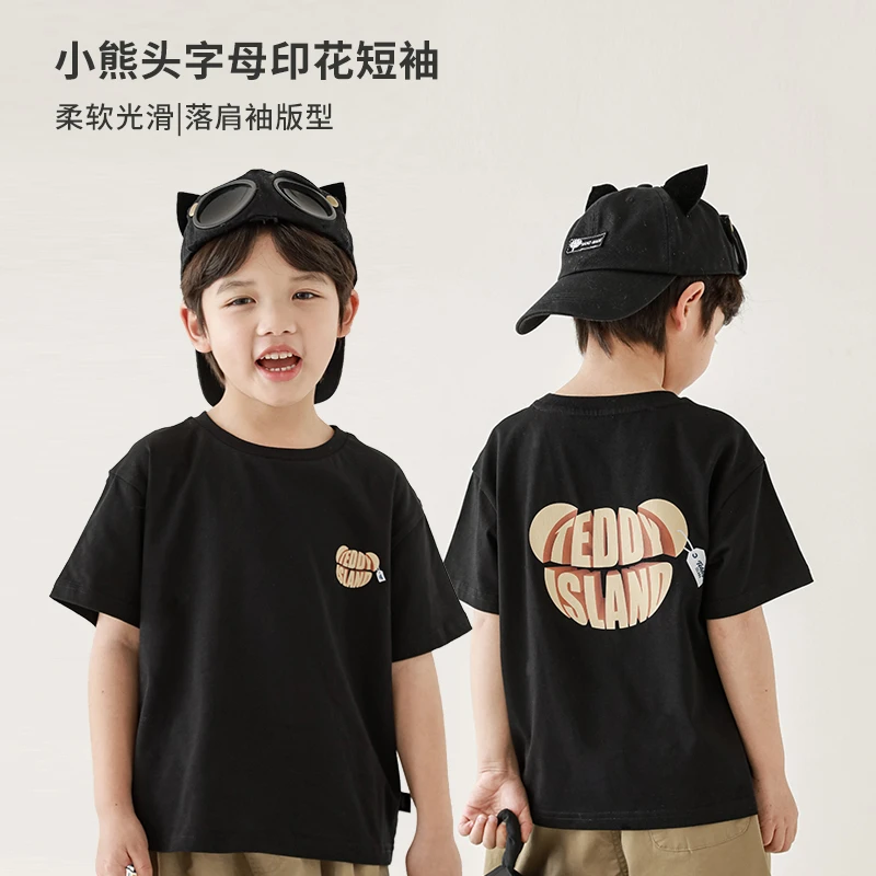 【夏款清】oddtails男童夏季纯棉透气休闲T恤中大童宽松舒适QG1601