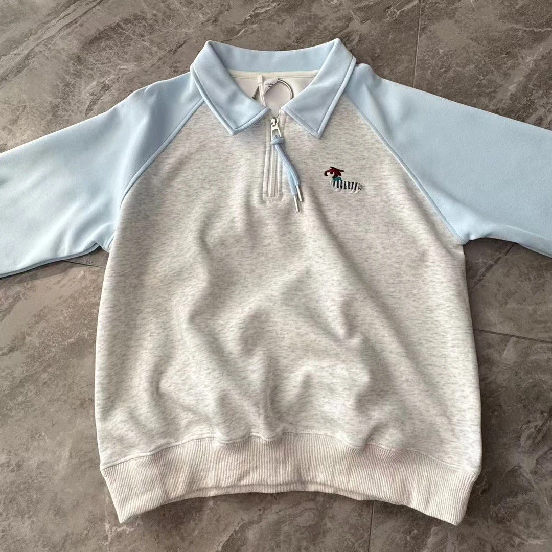 样衣【25131】天蓝色插肩袖卫衣