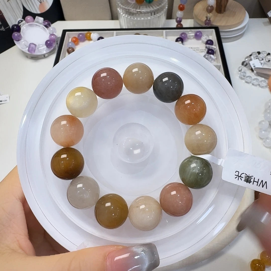 烟晶手链未镶嵌兔毛
