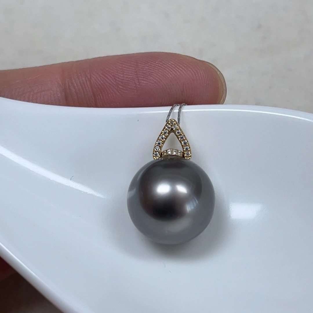 吊坠(不含链)18K金镶嵌海水珍珠13mm