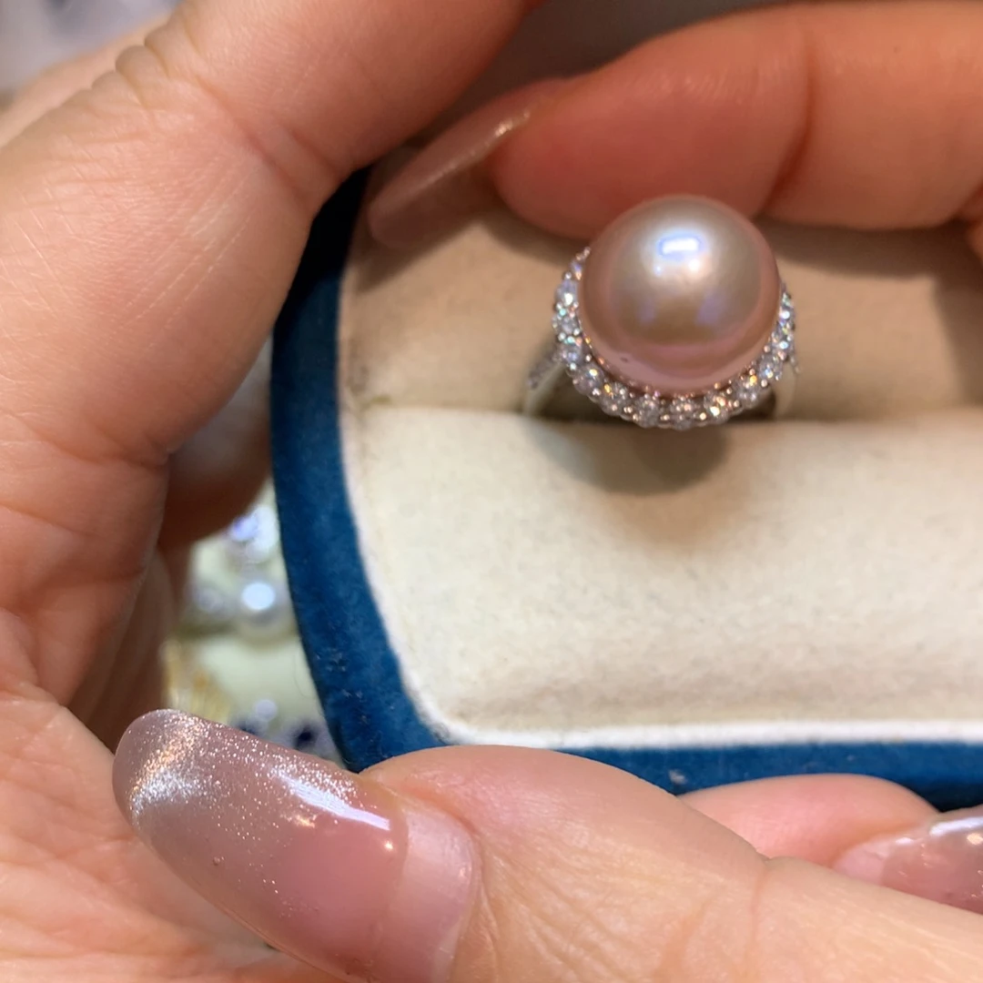 淡水珍珠戒指银S925镶嵌