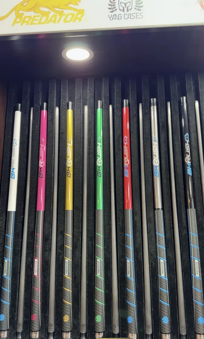 颜色私信 美洲豹台球杆BKRUSH黑科技碳纤维炸球杆冲杆开球杆跳杆