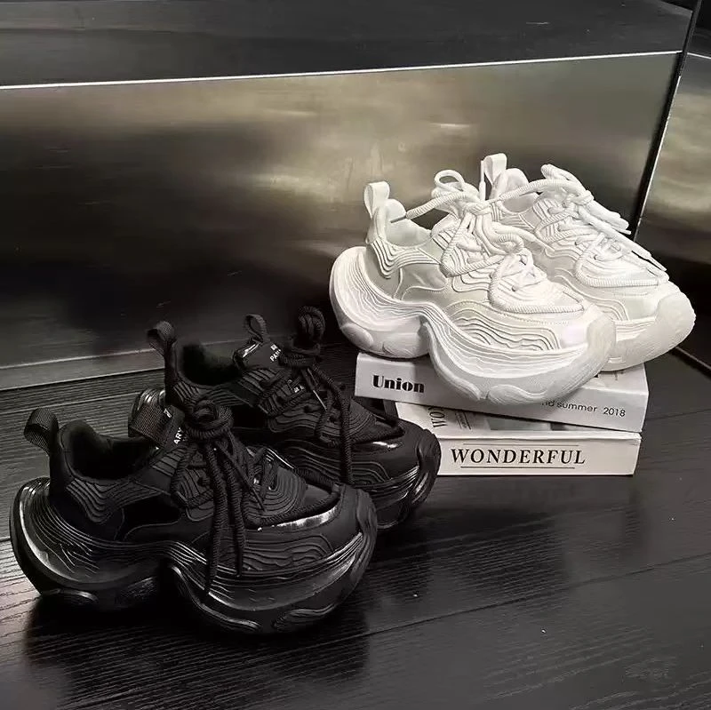 老爹鞋ins超火厚底松糕轮胎底小白鞋休闲鞋运动鞋小个子帅气女鞋