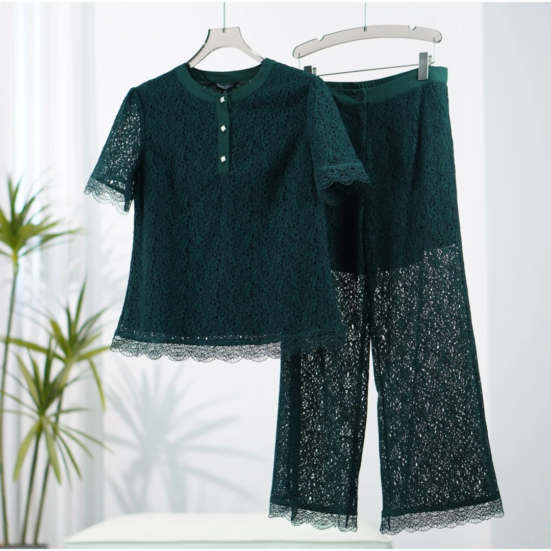 黛系列   Y441  女装简约时尚套装墨绿色T2011