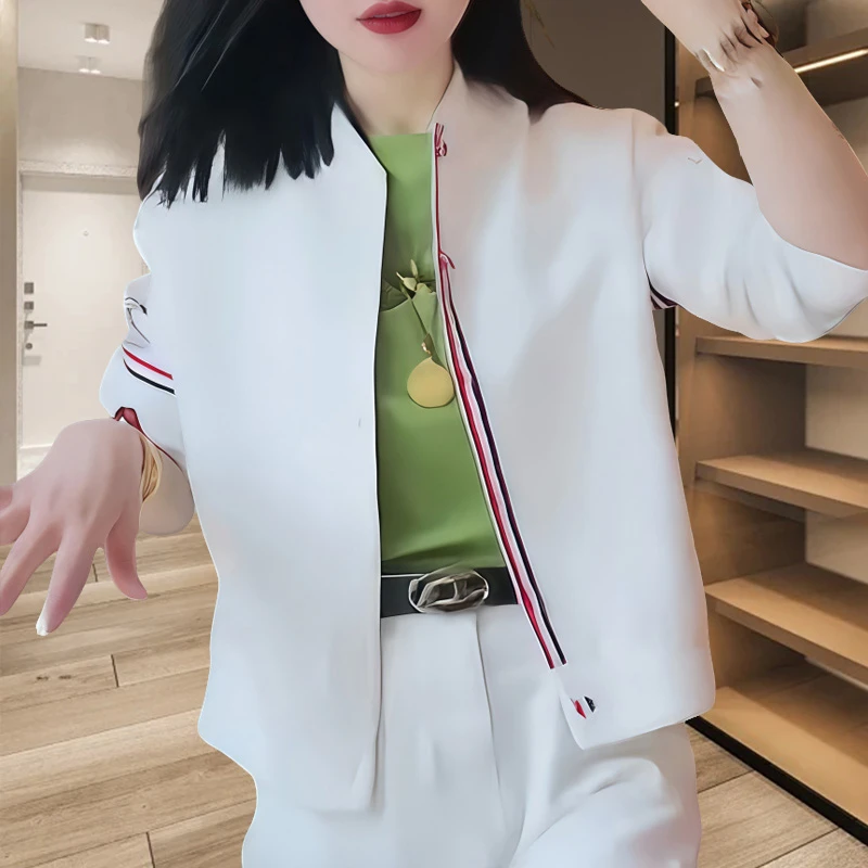 设计感条纹小香风外套2025春季休闲上衣女时尚短外套春游出行衣服