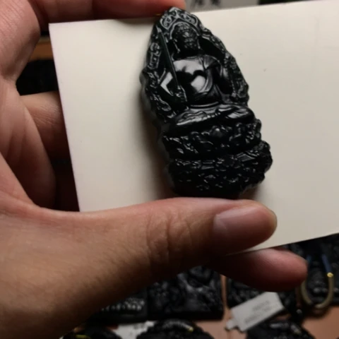 天然缅甸a货钢琴黑挂件