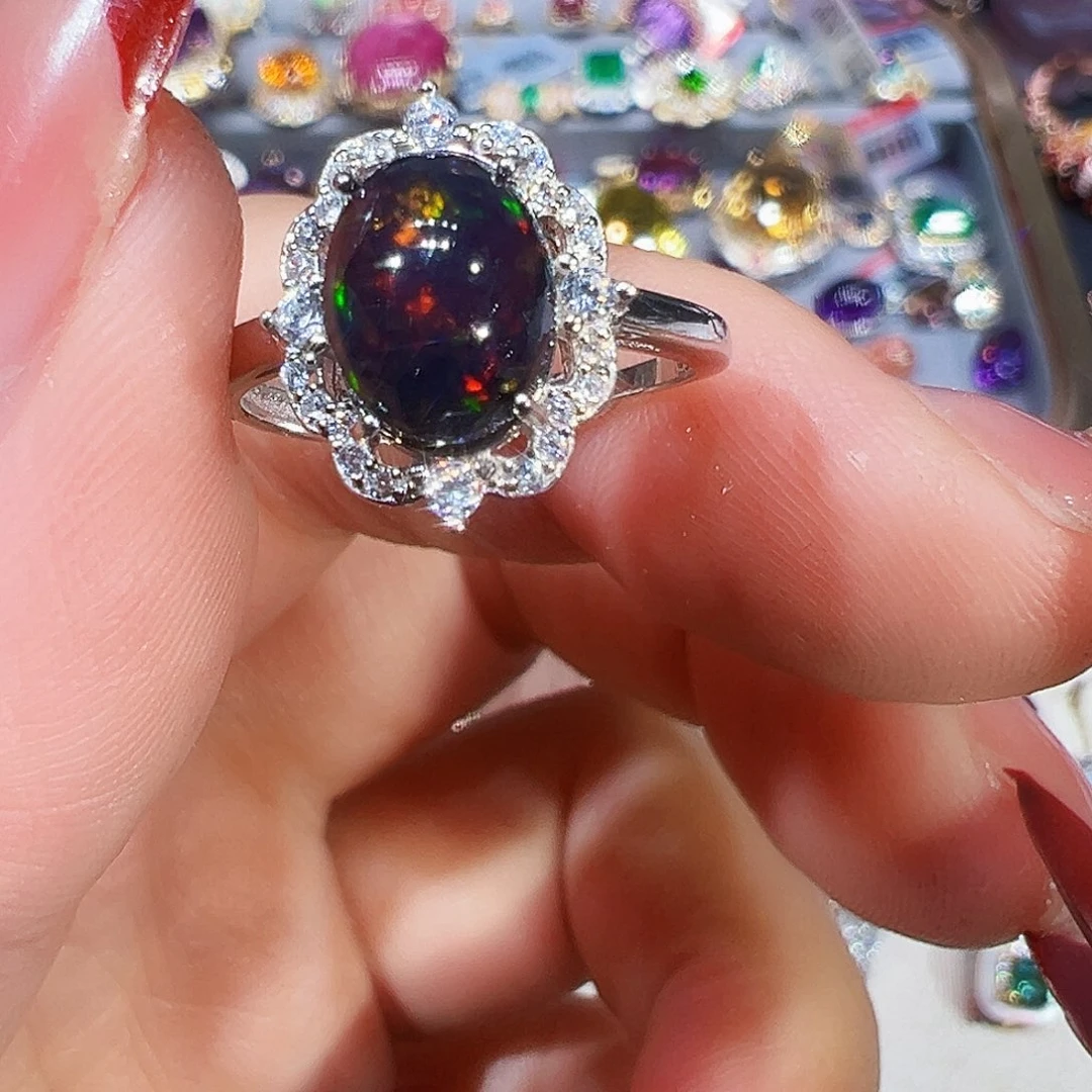 银S925镶嵌欧泊戒指