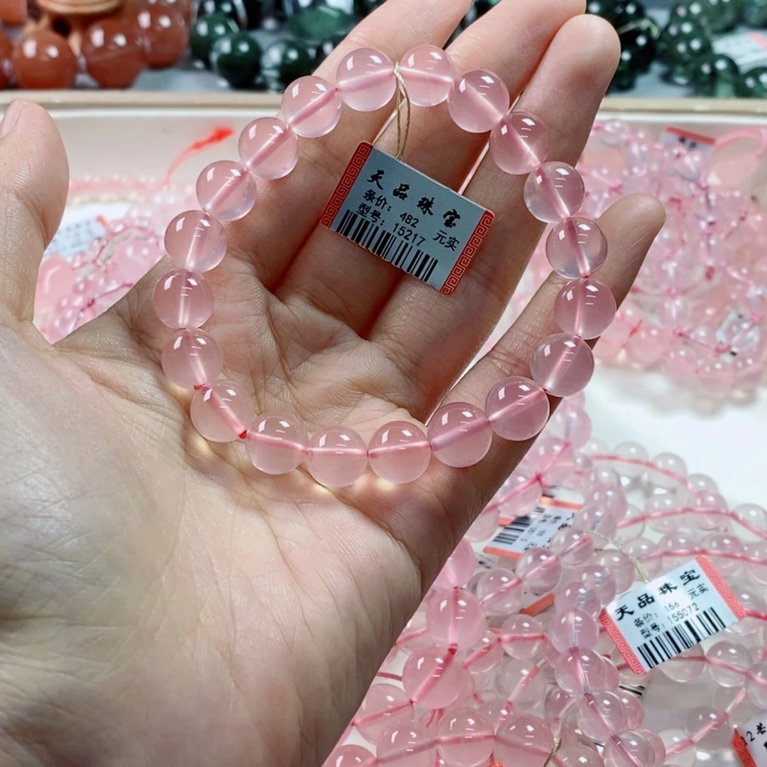 水晶手链未镶嵌粉水晶15217
