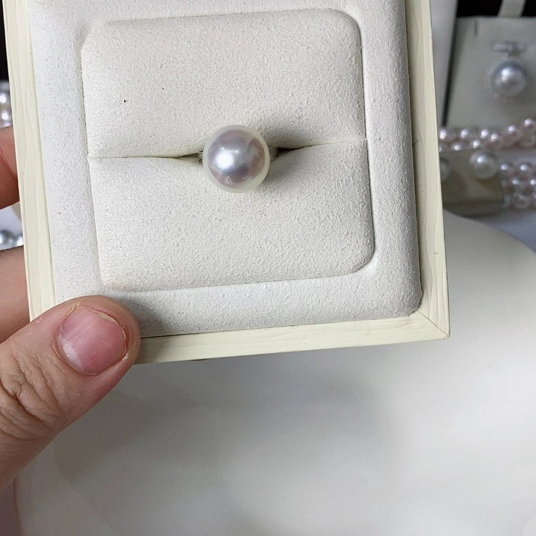 海水珍珠戒指18K金镶嵌