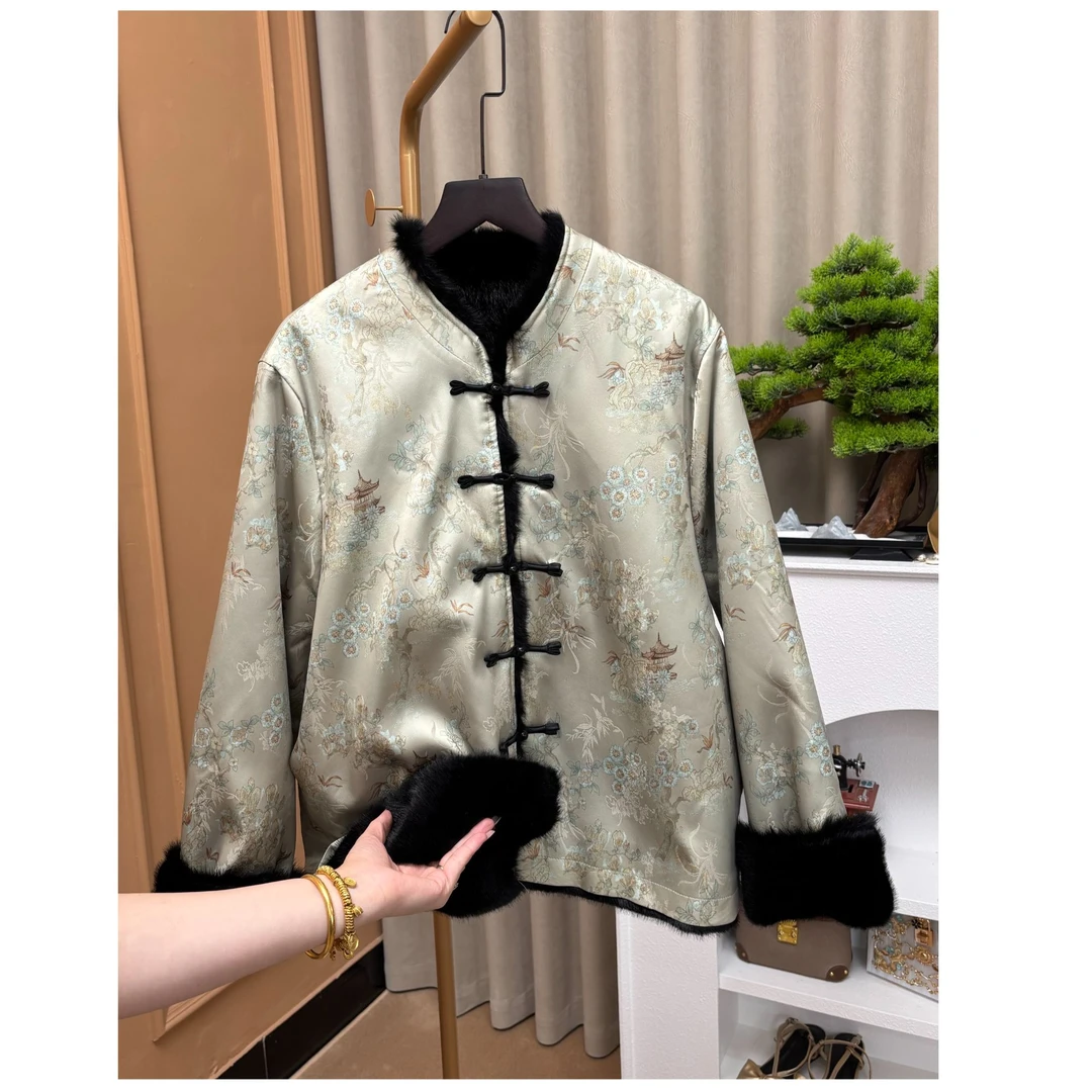 【清雅】新中式国风开襟气质双面双穿外套2025冬季时尚