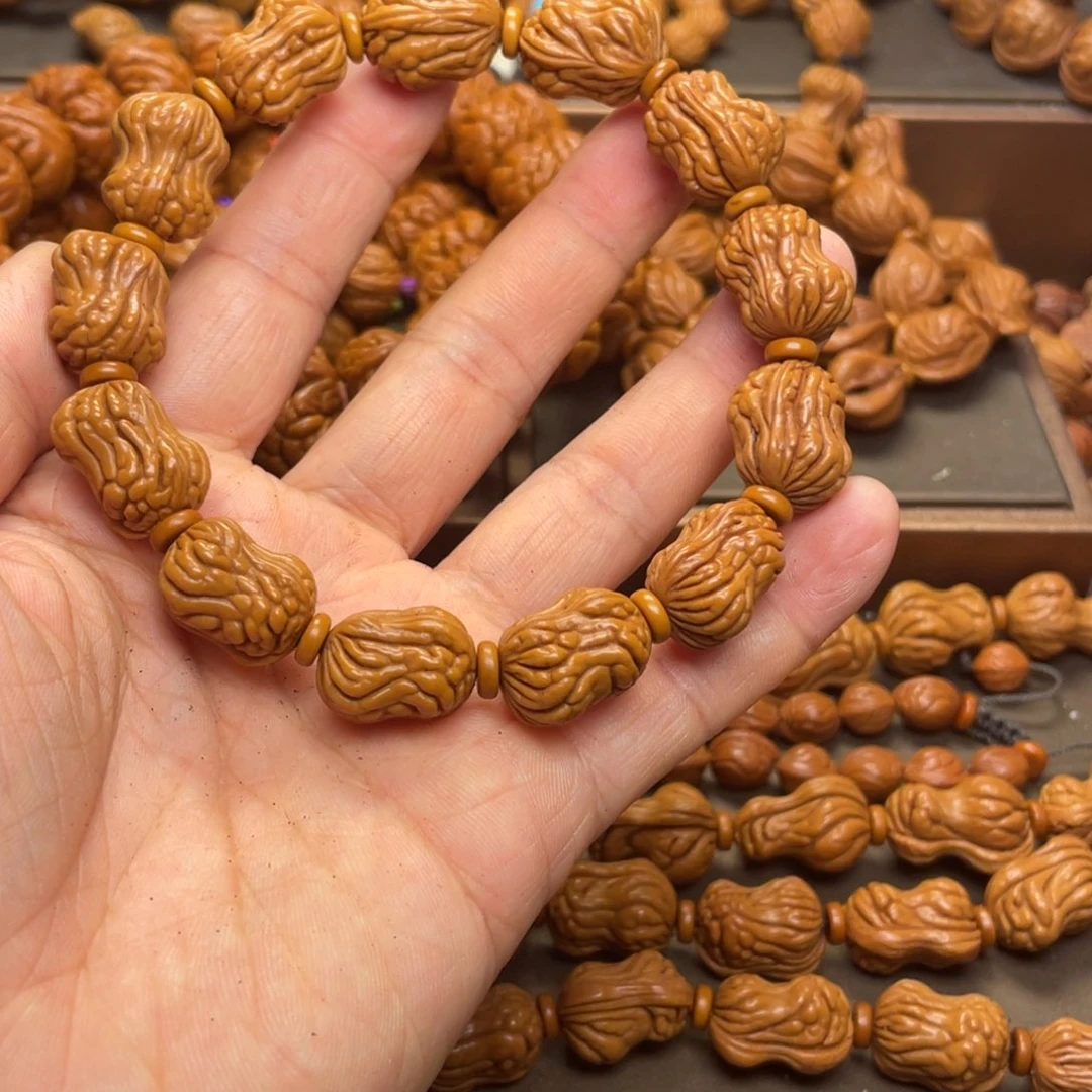 ****罖桃核手串龙纹桃核7