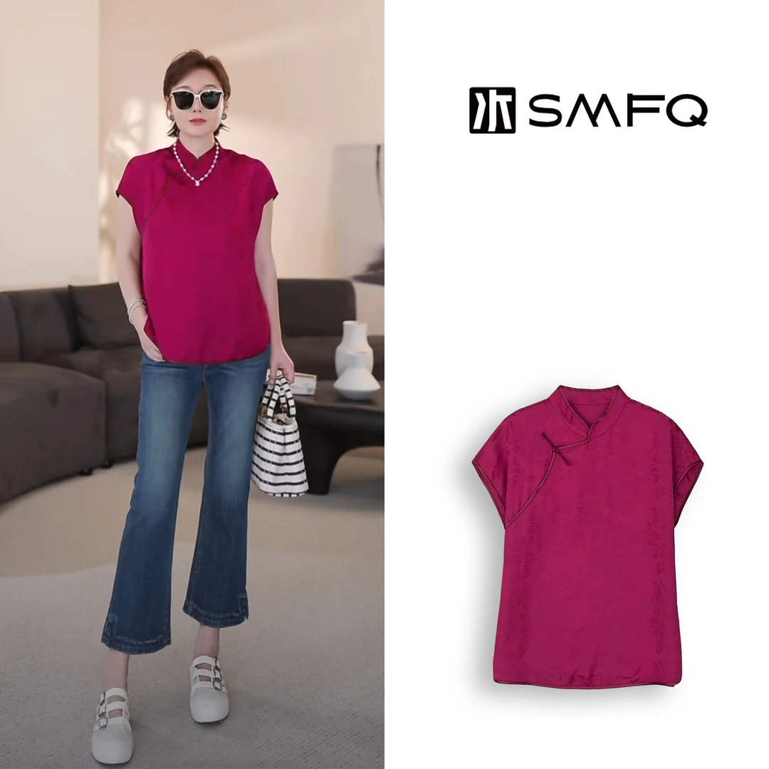 水木夫妻”佳期”天丝亚麻国风夏季香云纱新中式斜襟上衣