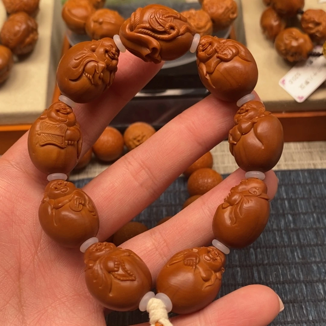 橄榄核手串/手链鲨鱼背弥勒1.8