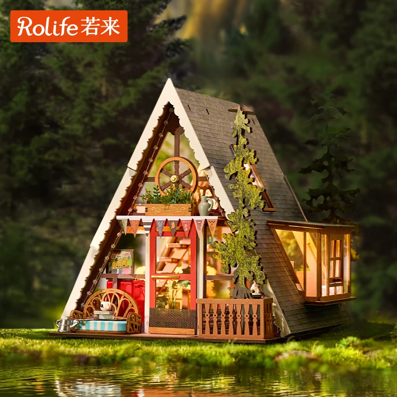 【前100送定制防尘罩】若来rolifeDIY木质小屋三角木屋送礼温馨