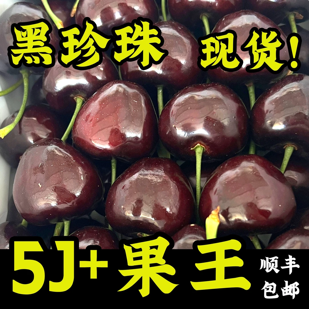 【现摘】新鲜黑珍珠大樱桃顺丰空运9甜当季水果2斤1-6J 内附果径卡