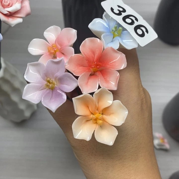 陶瓷陶瓷材料5朵樱花