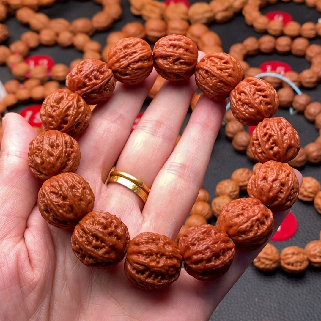 1***5文玩核桃手串19尺西瓜筋