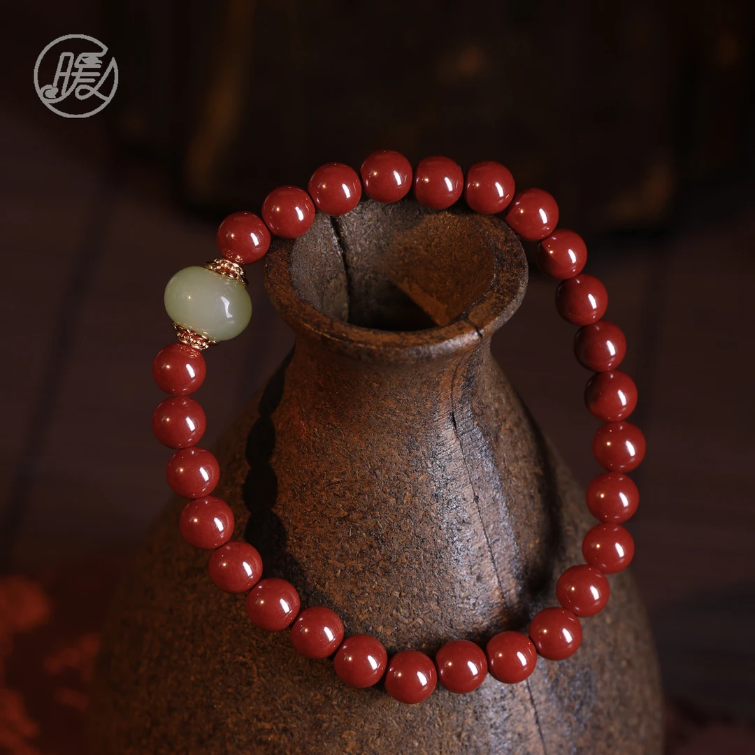 含辰砂工艺品单圈朱砂手串6mm搭路路通手链H2907多样性发一