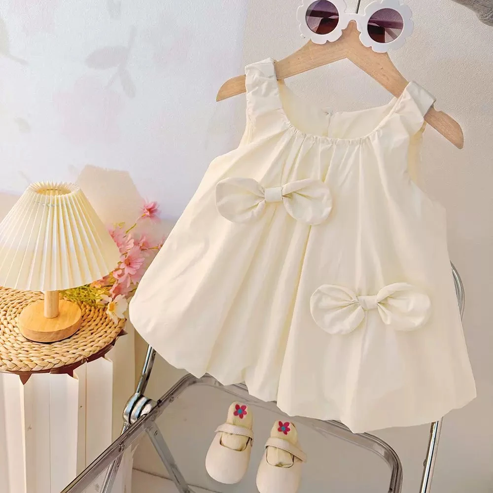 【花苞系】25-X25蝴蝶结花苞裙女童洋气韩版夏季裙子