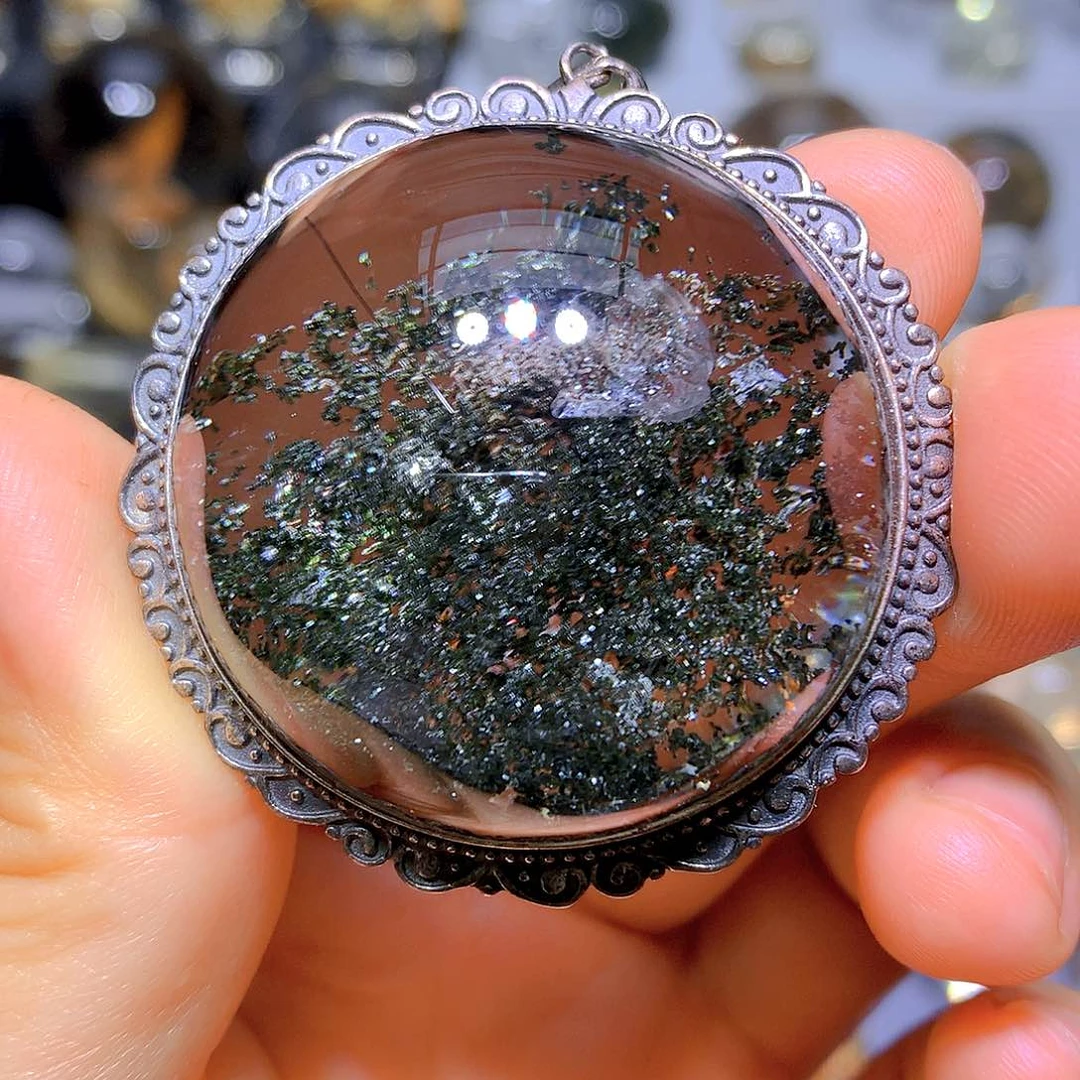 吊坠银S925镶嵌水晶天然水晶