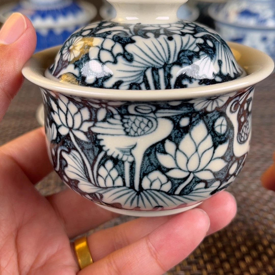 瓷片景德镇陶瓷盖碗